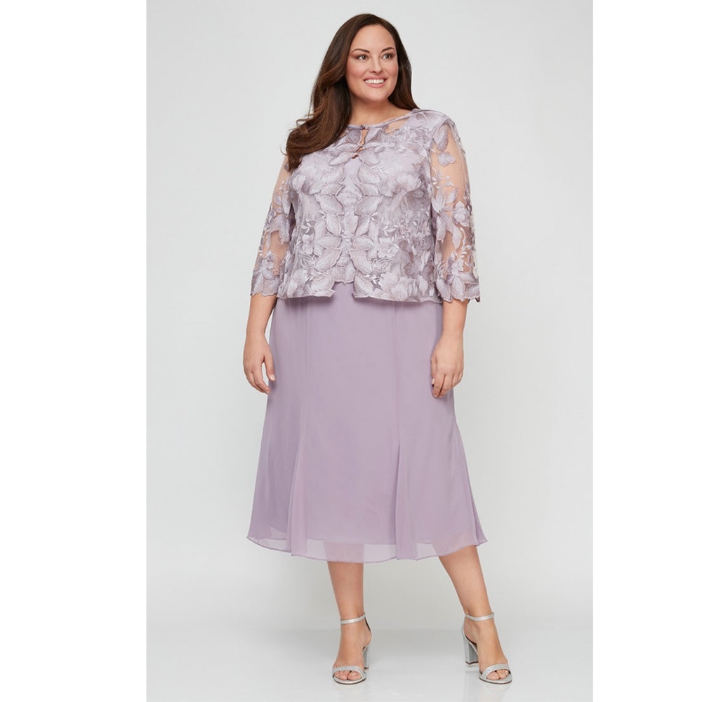 Alex Evenings: Mock Jacket Midi Dress (NWT)